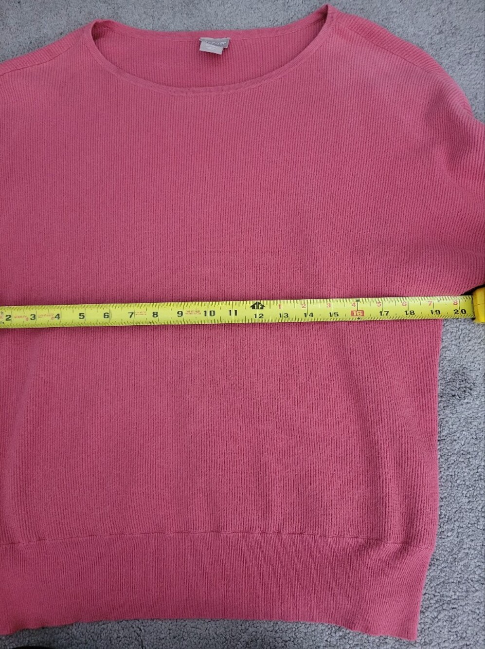 Chico's Cotton Cashmere Blend Ribbed Knit Sweater Pink Size 1 / Medium - Picture 7 of 7